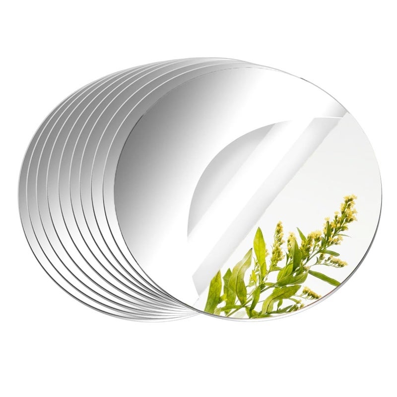 Round Table Centerpiece Mirrors 12 Inch Circular Silver Mirror Tiles - Decorative Mirror Plates for Wedding Party Event Decor - Image 1