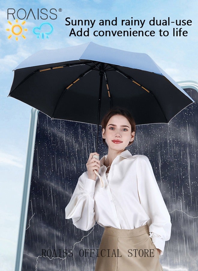 roaiss Unisex Full Automatic Umbrella Rain and Shine Dual Use Large Reinforced Thickened Portable Arc Umbrella for UV Protection Strong Rain Resistant and Windproof Parasol - Image 2