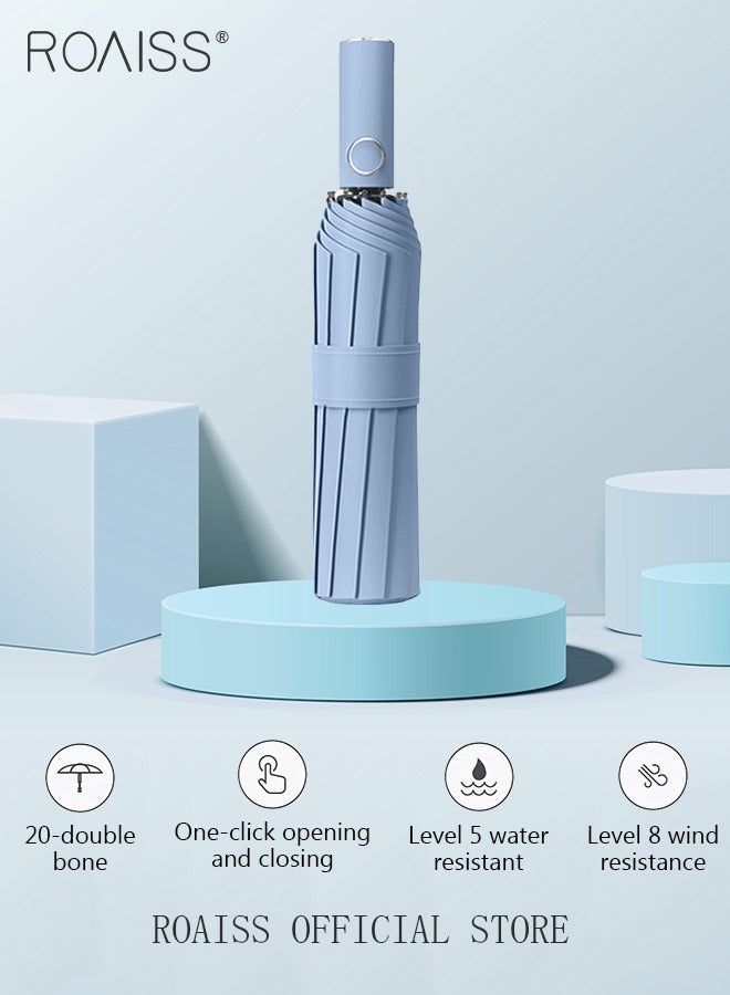 roaiss Unisex Full Automatic Umbrella Rain and Shine Dual Use Large Reinforced Thickened Portable Arc Umbrella for UV Protection Strong Rain Resistant and Windproof Parasol - Image 5