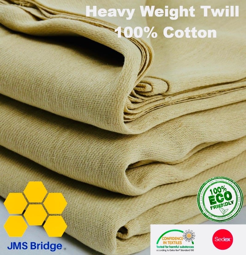 JMS Bridge أوراق غبار ثقيلة الجودة 100% قطن تويل من JMS Bridge بحجم 5 x 3.5م x 2.6م / 12 قدم x 9 قدم. **عبوة من 5 أوراق** (5xCT129) - Image 2