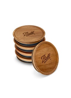 Ball Ball® Jar Lids, 5 Pack Ball Jar Wooden Storage Lids  - Image 1
