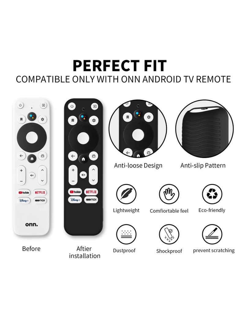 Y&D Silicone Case for Onn TV Remote, Remote Compatible with Android 4K & Anti-Slip Shock Proof Soft Cover Lanyard (Black)  - Image 2