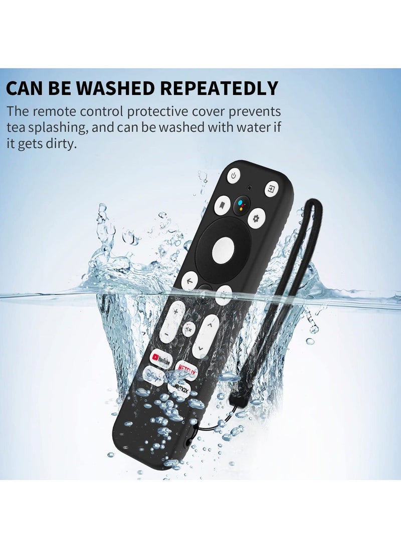 Y&D Silicone Case for Onn TV Remote, Remote Compatible with Android 4K & Anti-Slip Shock Proof Soft Cover Lanyard (Black)  - Image 5