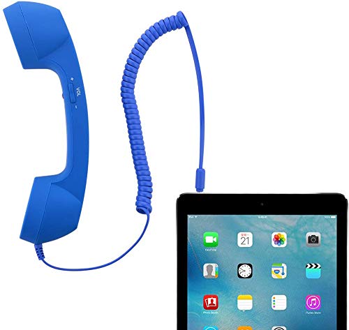 YTYKINOY Retro 3.5mm Telephone Handset Cell Phone Receiver Mic Microphone Speaker for iPhone iPad Mobile Phones Cellphone Smartphone (Blue) - Image 4