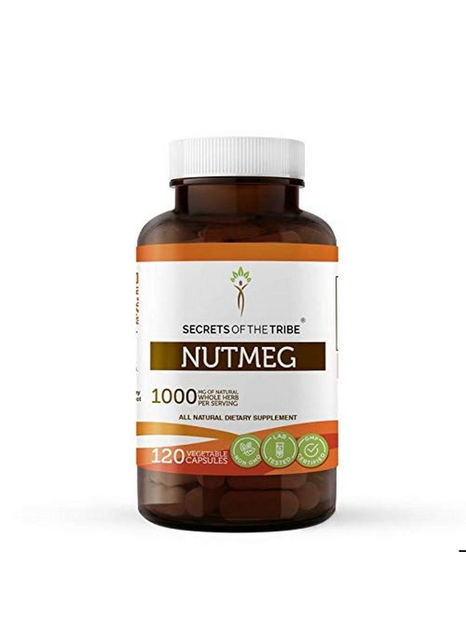 Secrets of the Tribe - Nutmeg 120 Capsules 1000 Mg Nutmeg (Rou Dou Kou Myristica Fragrans) Dried Nut (120 Capsules) - Image 1