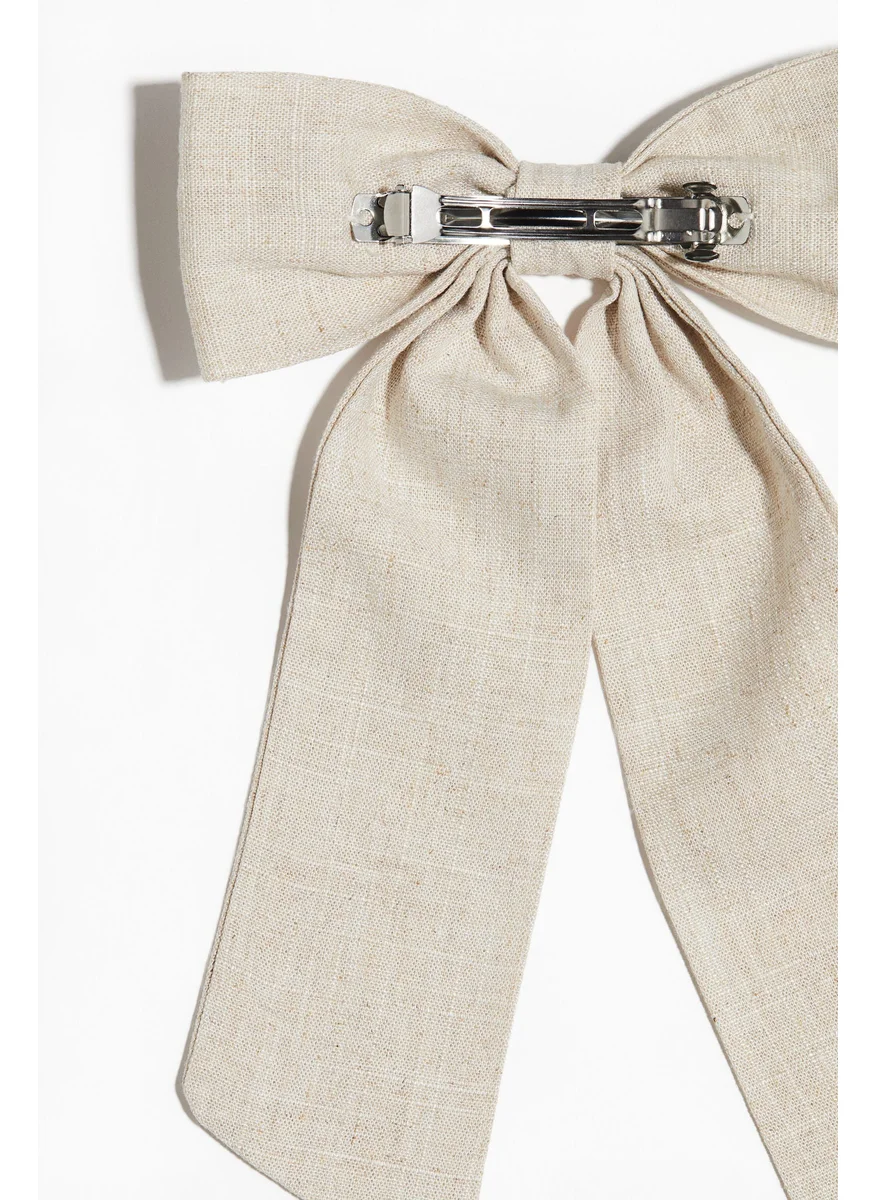 اتش اند ام Linen-Blend Bow Hair Clip