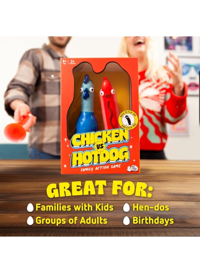BIG POTATO Chicken vs Hotdog Flip  Stick Party Game | Fun Family  Friends Interactive Toy | 2+ Players | Ages 8+ | Bonus Cards Included | Hilarious Chicken vs Hotdog Challenge - Image 3