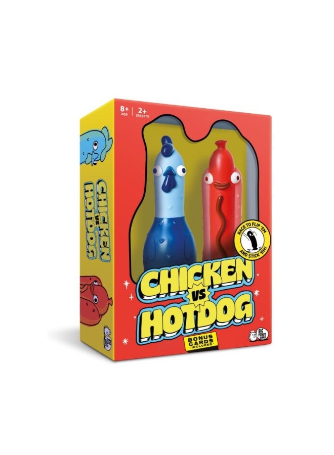BIG POTATO Chicken vs Hotdog Flip  Stick Party Game | Fun Family  Friends Interactive Toy | 2+ Players | Ages 8+ | Bonus Cards Included | Hilarious Chicken vs Hotdog Challenge - Image 1