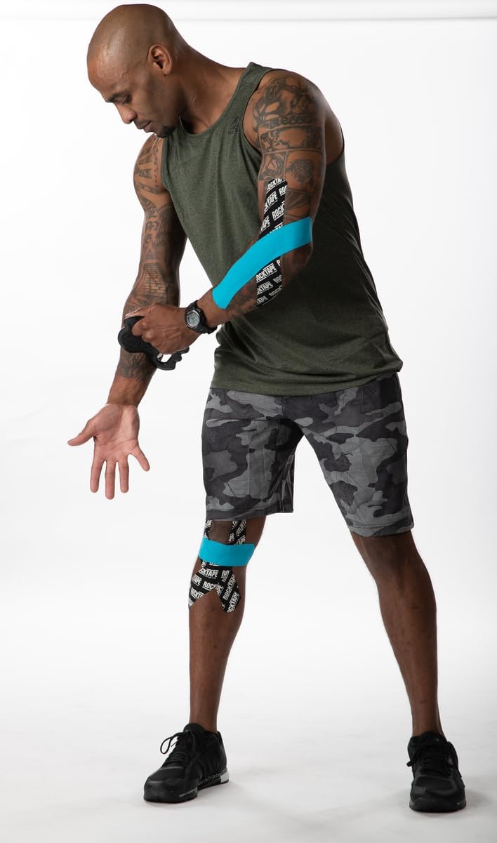 ROCKTAPE شريط كينيسيوجيا غير مقصوص للرجال والنساء من روكتايب - شريط رياضي مرن للعلاج لدعم الكتف والكاحل والمرفق والمعصم والدعامات السفلية والركبة - Image 5