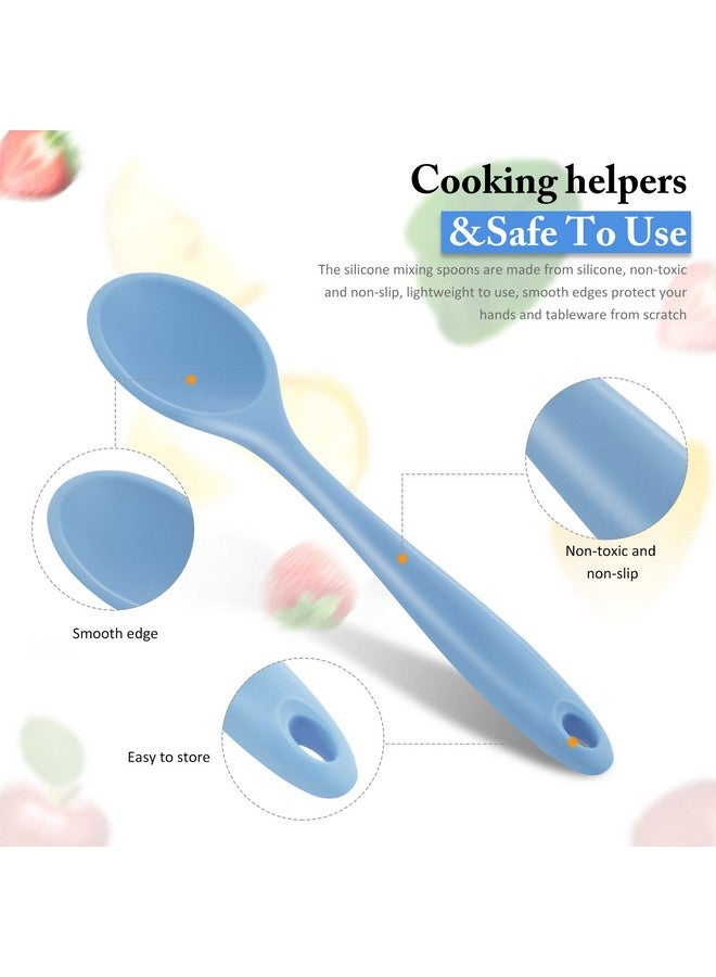 Shappy 4 Pieces Silicone Mixing Spoon Spatula Scrapers for Cooking, 10.6 Inch Heat Resistant Large Non Stick Basting Utensil for Mixing, Baking, Serving and Stirring(Spoon,Fashionable Color) - Image 3