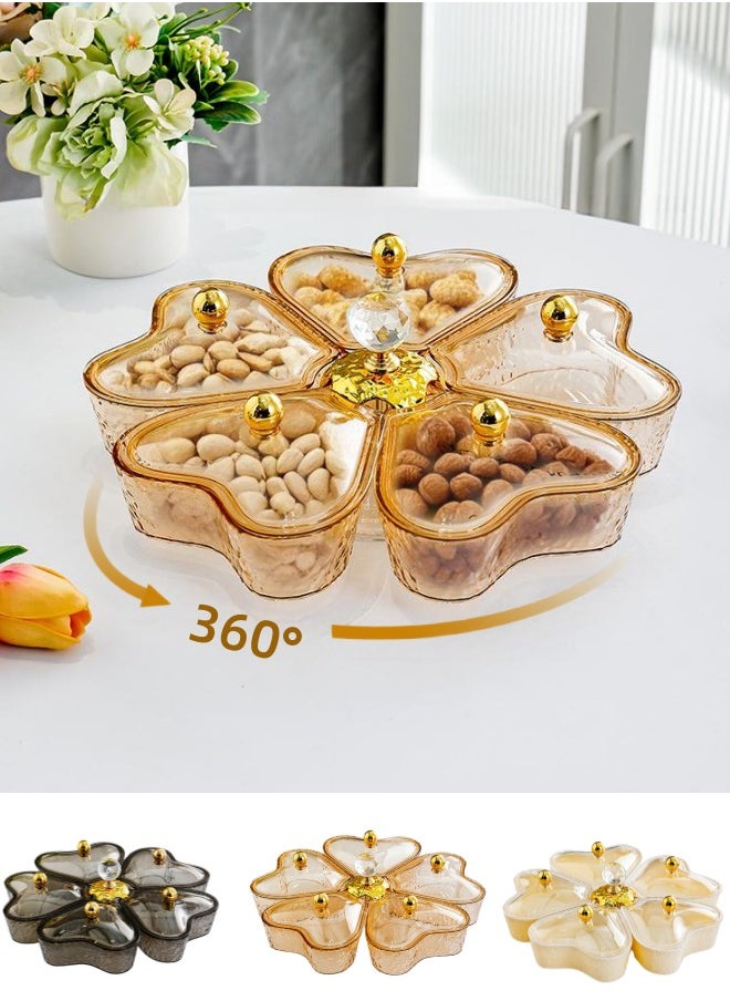 Generic Candy Box, Divided Snack Tray, Melon Seed Tray, Heart-Shaped Rotating Candy Box, Dried Fruit Tray, Home Living Room Coffee Table Fruit Tray, Snack Storage Tray, Food Tray, Portable Snack Box  - Image 1