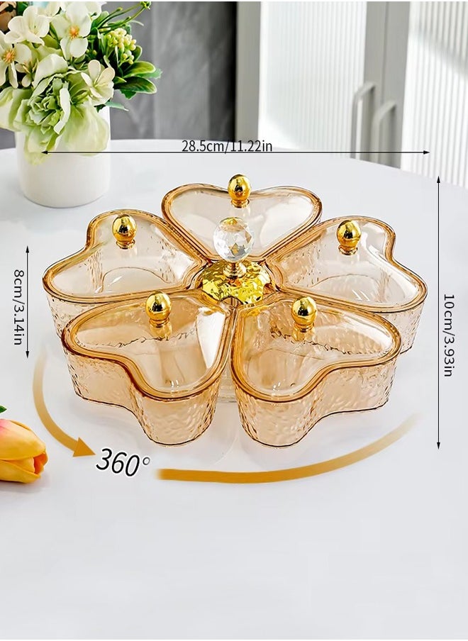 Generic Candy Box, Divided Snack Tray, Melon Seed Tray, Heart-Shaped Rotating Candy Box, Dried Fruit Tray, Home Living Room Coffee Table Fruit Tray, Snack Storage Tray, Food Tray, Portable Snack Box  - Image 2