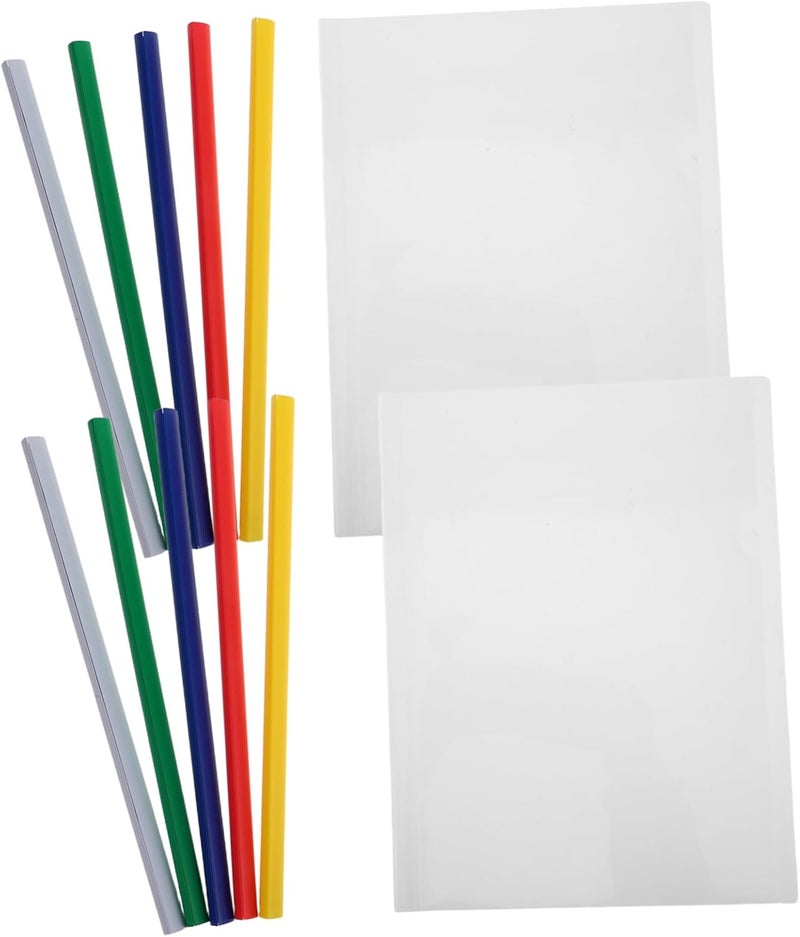 NUOBESTY 10pcs Portable Plastic File Folders Sliding Bar Document Binder Office Binder Supplies - Image 1