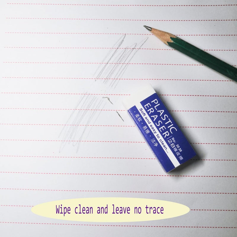 Dreamm White Erasers, 6 Pack Pencil Erasers Bulk for Supplies Office Prize Gifts (White 6 Pcs) - Image 5
