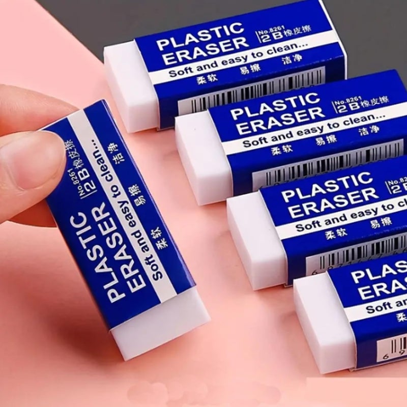 Dreamm White Erasers, 6 Pack Pencil Erasers Bulk for Supplies Office Prize Gifts (White 6 Pcs) - Image 4