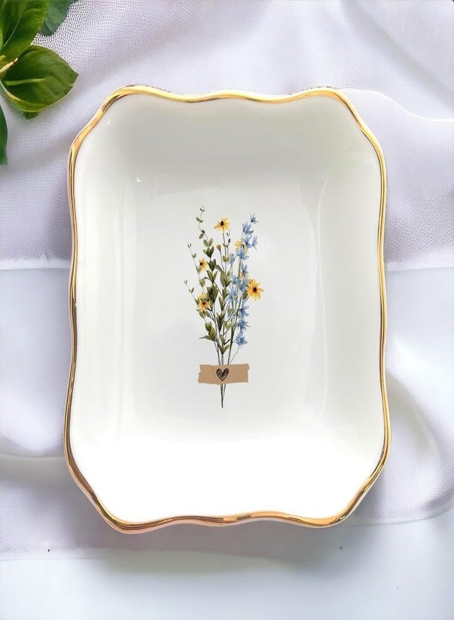 BAT Trang Floral Ring Dish, Wildflower Ring Dish for Mom, Bridal Shower Gifts, Friendship Gifts for Friends, Bridesmaid Gifts from Bride, Daughter Birthday Gift, Flower Jewelry Dish - Image 3