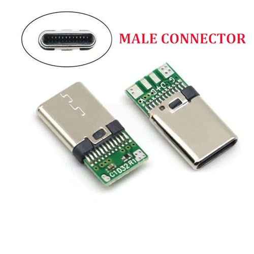 XUGERIP 5 Set USB C Connector – 5 Male Plugs & 5 Female Sockets USB C Breakout Board for Soldering, High-Speed Type C Breakout Module - Image 2