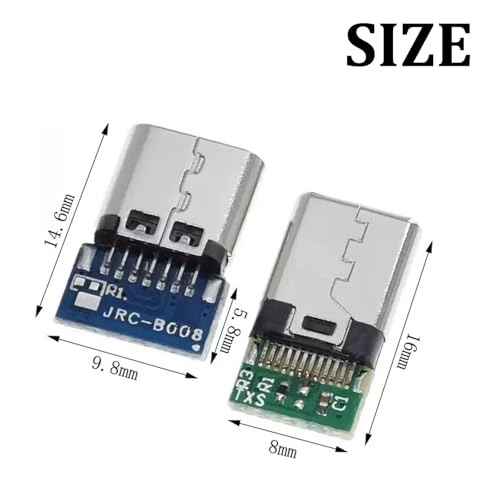 XUGERIP 5 Set USB C Connector – 5 Male Plugs & 5 Female Sockets USB C Breakout Board for Soldering, High-Speed Type C Breakout Module - Image 4
