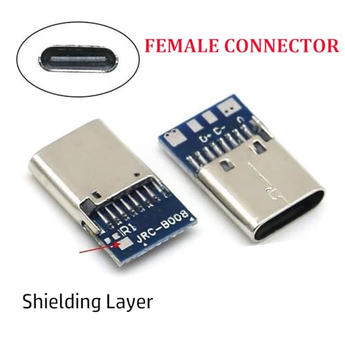 XUGERIP 5 Set USB C Connector – 5 Male Plugs & 5 Female Sockets USB C Breakout Board for Soldering, High-Speed Type C Breakout Module - Image 3