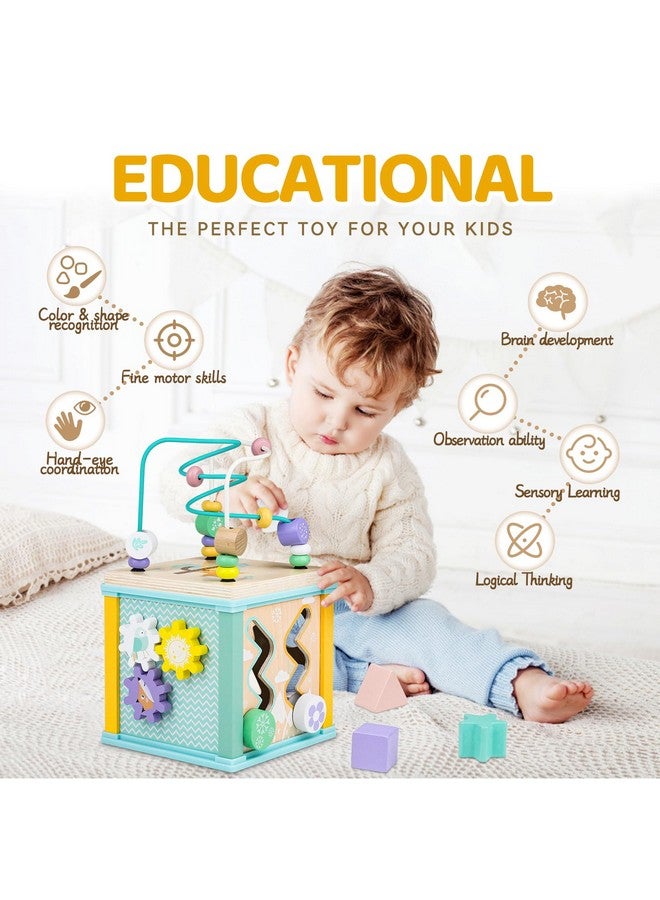 Airlab Wooden Activity Cube Montessori Toys for 1 2 3 Year Old Baby Toys 12 Months Toddlers 1-3 Birthday Gift Boys Girls Sensory Interactive Learning Toys - Image 4