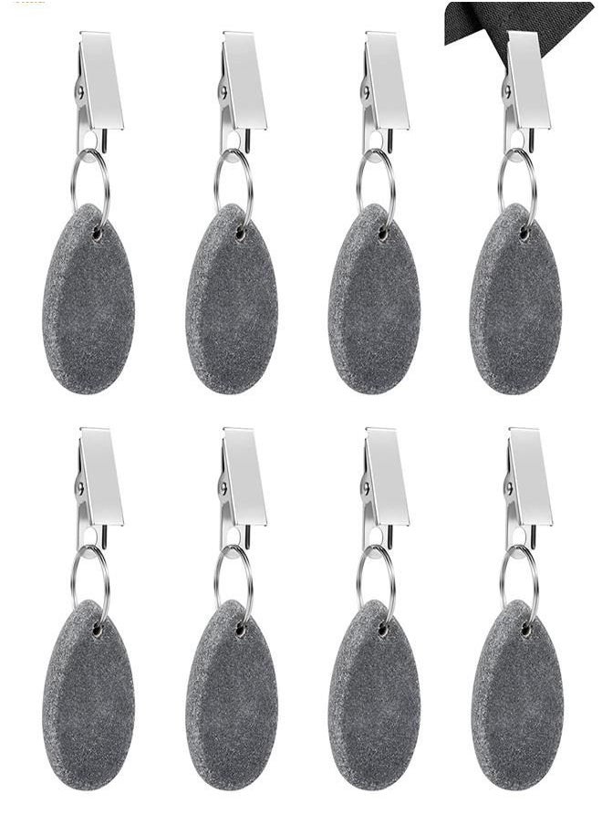 Generic - Table Cloth Weight, 8 Pieces Stone Tablecloth Weights with Clip, Marble Tablecloth Pendant, Stone Tablecloth Clip for Outdoor, Camping, Picnic, Party and Garden - Image 1