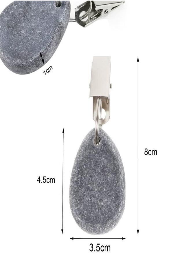 Generic - Table Cloth Weight, 8 Pieces Stone Tablecloth Weights with Clip, Marble Tablecloth Pendant, Stone Tablecloth Clip for Outdoor, Camping, Picnic, Party and Garden - Image 1