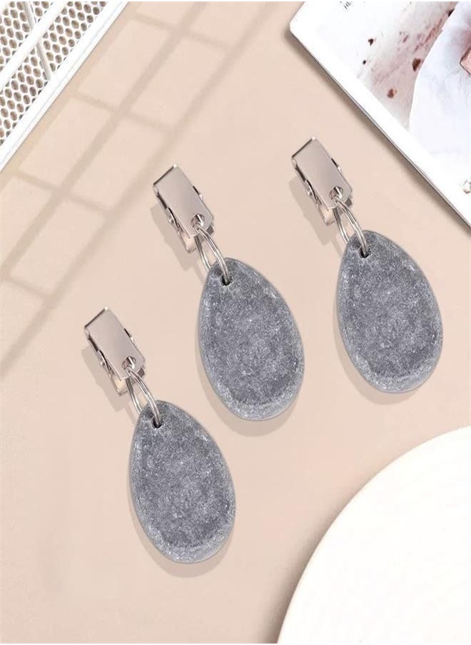 Generic - Table Cloth Weight, 8 Pieces Stone Tablecloth Weights with Clip, Marble Tablecloth Pendant, Stone Tablecloth Clip for Outdoor, Camping, Picnic, Party and Garden - Image 1