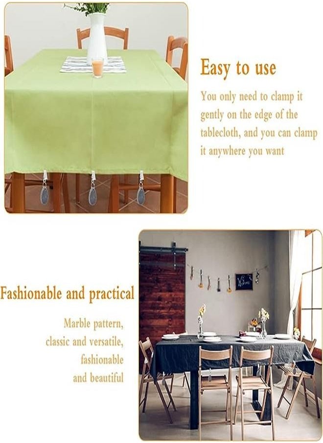 Generic - Table Cloth Weight, 8 Pieces Stone Tablecloth Weights with Clip, Marble Tablecloth Pendant, Stone Tablecloth Clip for Outdoor, Camping, Picnic, Party and Garden - Image 1