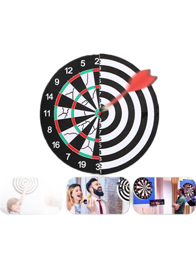 INVUI 17-Inch Double-Sided Flocked Dartboard Set With Double-Sided Darts For Adult Competition And Entertainment Dartboard With 6 Heavy-Duty Darts - Image 3
