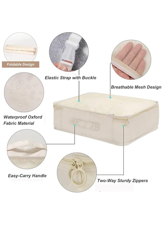 Generic Packing Cubes, 7 Set Travel Storage Bags for Clothes, Lightweight Luggage Travel Packing Organizers for Clothing Sorting, Travel Accessories (Beige)  - Image 3