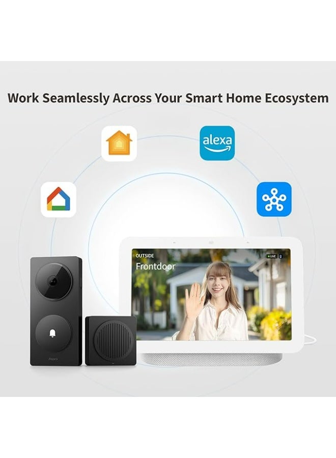 Aqara Smart Video Doorbell G410 Select Black Global version, Indoor/Outdoor, 2K Resolution, Face ID, Smart Home Hub, Zigbee 3.0, Thread Border Router, Matter Controller, Battery/Wired Power - Image 3