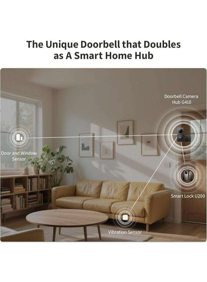 Aqara Smart Video Doorbell G410 Select Black Global version, Indoor/Outdoor, 2K Resolution, Face ID, Smart Home Hub, Zigbee 3.0, Thread Border Router, Matter Controller, Battery/Wired Power - Image 5