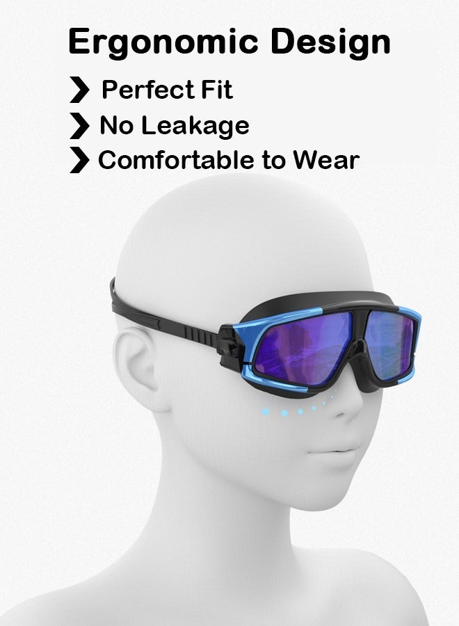 Colorful Wide View Goggles Anti-Fog HD Large Frame Swimming Goggles, Comfortable Adjustable Silicone Strap, Professional Waterproof & Anti-Glare - Image 4