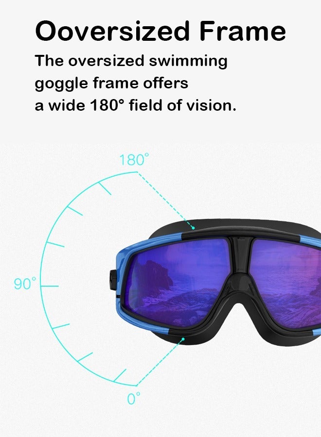 Colorful Wide View Goggles Anti-Fog HD Large Frame Swimming Goggles, Comfortable Adjustable Silicone Strap, Professional Waterproof & Anti-Glare - Image 5