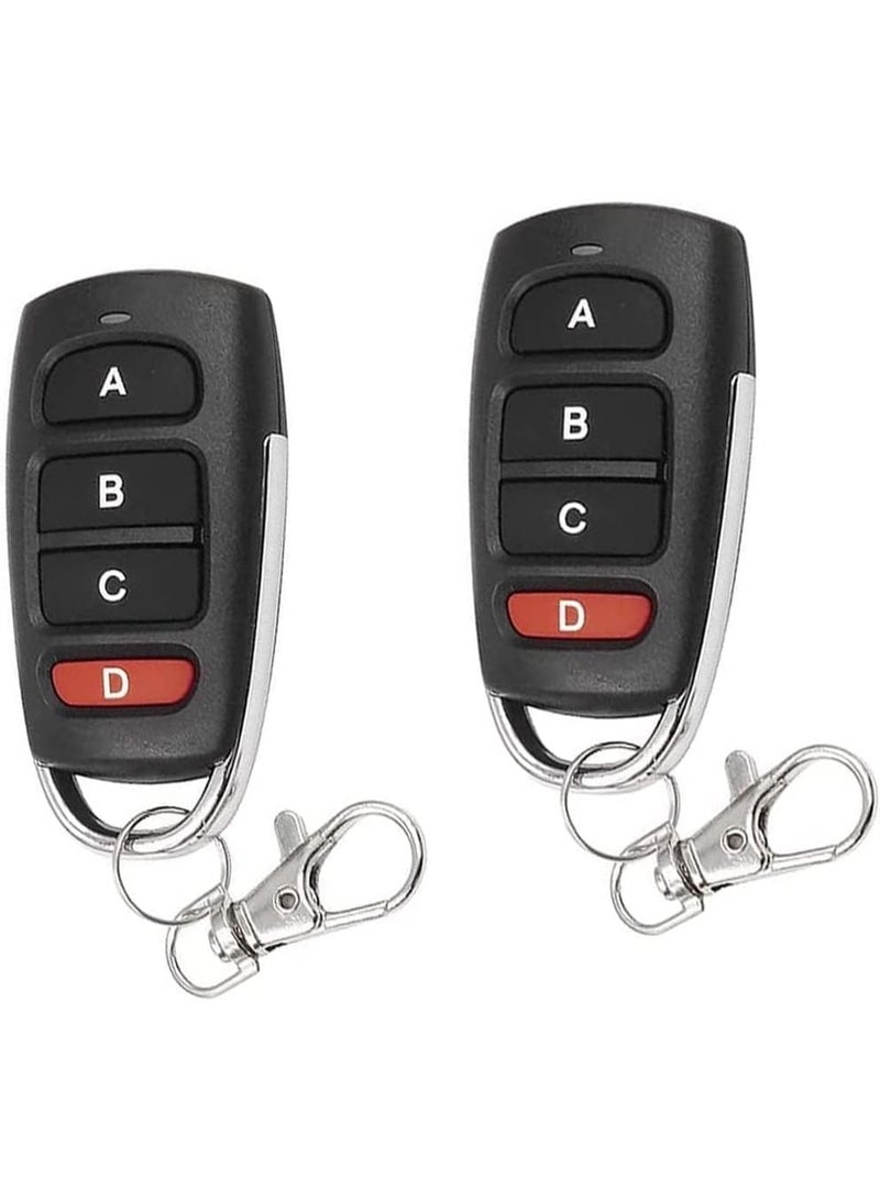Universal 433.92 Mhz Garage Door Remote, 4 Buttons Cloning Remote Control Key Fob 433mhz for Garage Door, Duplicates Original Remote Controls 2Pcs - Image 1