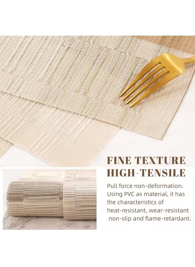 DUNISO 7-Piece Pvc Leather Placemat Set, Square Heat-Resistant And Non-Slip Table Mat, Including One Large Placemat (30 x 180 Cm) And Six Small Placemats (30 x 45 Cm), Washable, Resistant To Oil Stains, Suitable For Home, Restaurant, Cafe  - Image 5