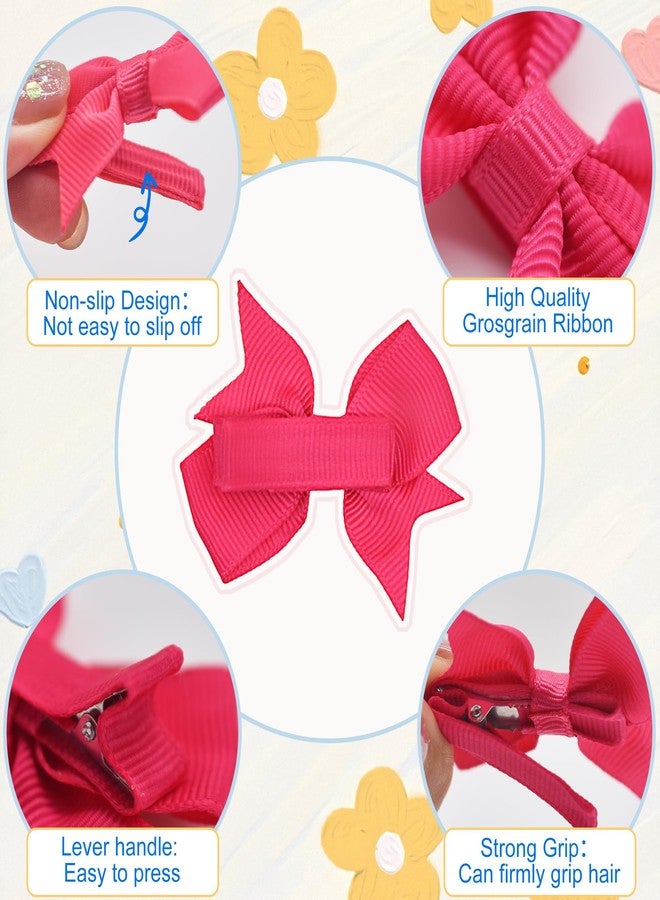 Hoewina Baby Hair Clips, 100PCS 2" Fully Lined Hair Bows for Girls, Toddler Hair Accessories, Alligator Hair Clips for Girls Toddlers Baby Kids Teens (50 Colors in Pairs） - Image 5