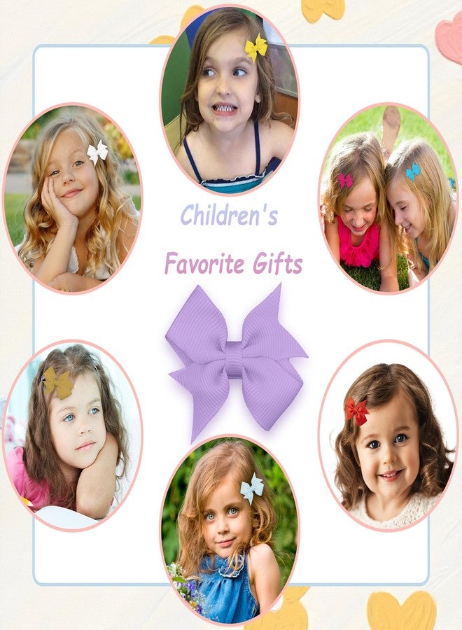 Hoewina Baby Hair Clips, 100PCS 2" Fully Lined Hair Bows for Girls, Toddler Hair Accessories, Alligator Hair Clips for Girls Toddlers Baby Kids Teens (50 Colors in Pairs） - Image 3