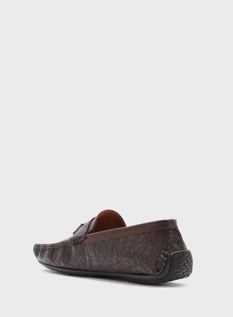 Robert Wood Genuine Leather Tassel Detail Loafers  - Image 2