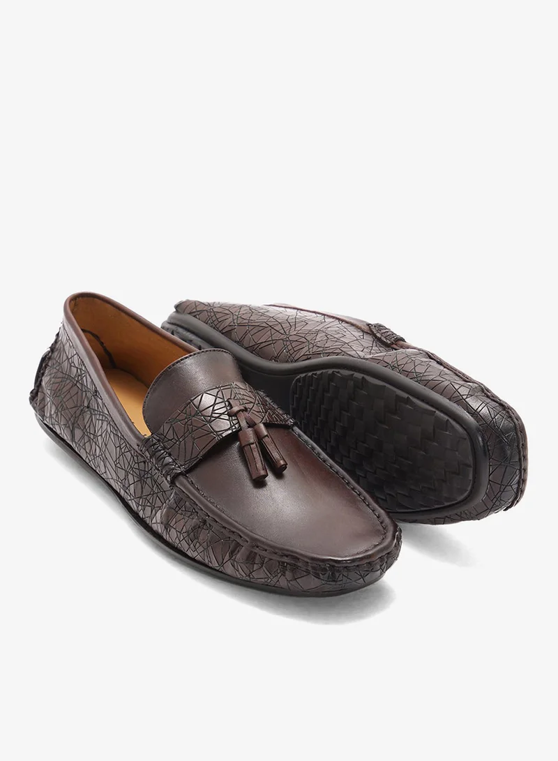 Robert Wood  Croc Textured Tassel Driving Loafers for Men | Best Price UAE