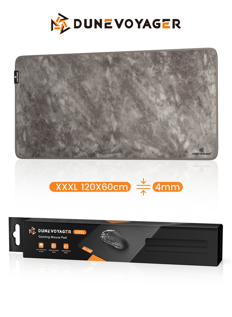 مسافر الكثبان DuneVoyager M5P Relief Grey ماوس باد للألعاب XXXL ‎1200×600×4‎ مم – حجم فائق الكِبر يغطي كامل سطح المكتب، سطح ممتد مقاوم للماء، قاعدة مطاطية مانعة للانزلاق، تحكم سلس وثابت، مع علبة هدايا - Image 1