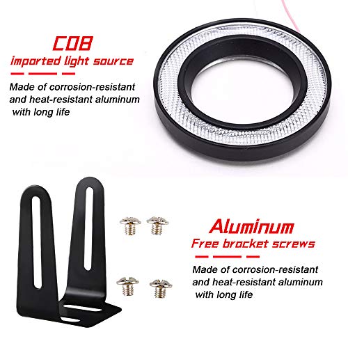KaiDengZhe 2PCS Super Bright 3.5" Projector Universal LED Fog Light 12V 10W Red COB Halo Angel Eye Rings For Moto Headlight Car Daytime Running Light DRL Driving Light Fog Light Bulb - Image 4