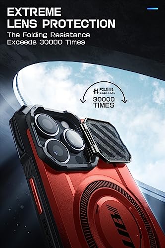 SUPCASE for iPhone 14 Pro Max Case/iPhone 13 Pro Max Case with Camera Cover Stand, [Compatible with MagSafe] [Built-in Belt-Clip] Heavy Duty Magnetic Phone Case for iPhone 14/13 Pro Max, Ruddy - Image 3