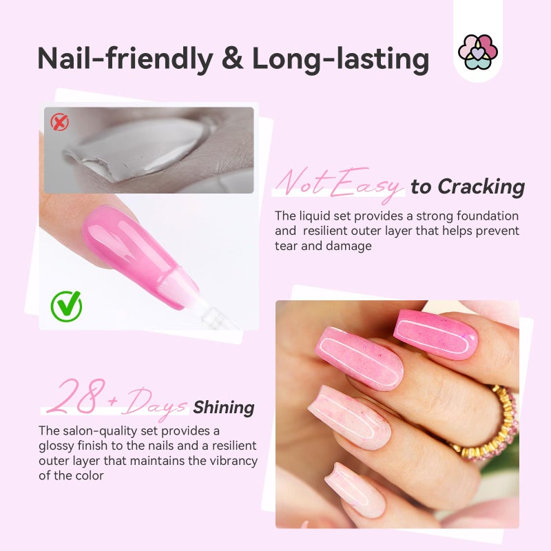 SAVILAND Dip Powder Liquid Set: 4 Pcs Nail Dip Liquid Set with HEMA-free Base Activator Top Coat and Brush Saver 15 ml/0.5 Fl.oz Dipping System Essentials No Curing Home Use DIY Salon Art - Image 3