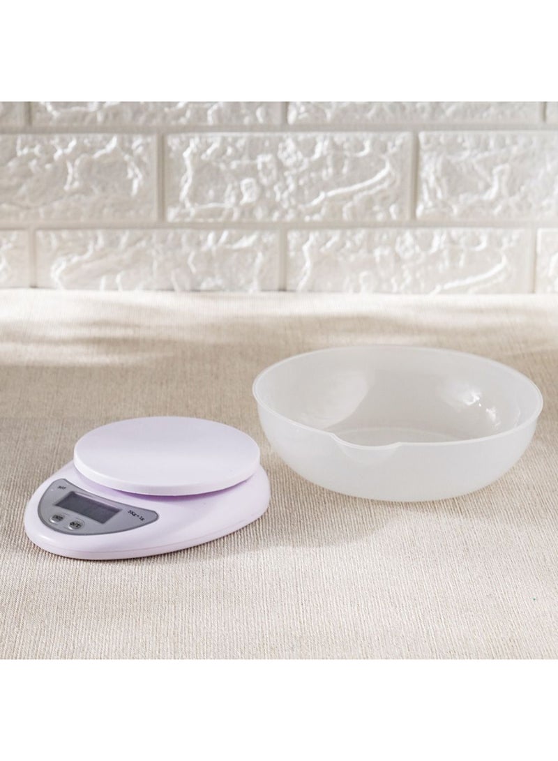 DANUBE HOME ميزان المطبخ من شيف دلايت مع وعاء – ميزان طعام رقمي لقياسات الطهي والخبز الدقيقة، سهل الاستخدام، تصميم مدمج، مثالي للمطبخ سعة: 5 كجم، طاقة قابلة للتكيف: 2 بطارية AAA - Image 2
