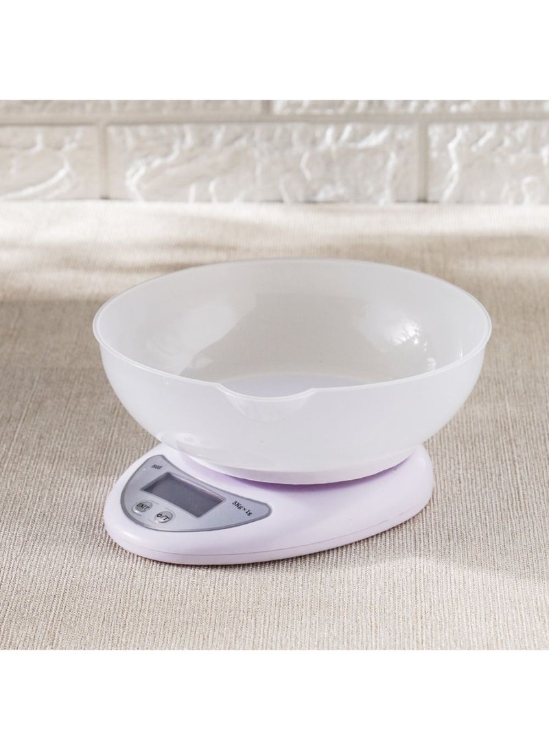 DANUBE HOME ميزان المطبخ من شيف دلايت مع وعاء – ميزان طعام رقمي لقياسات الطهي والخبز الدقيقة، سهل الاستخدام، تصميم مدمج، مثالي للمطبخ سعة: 5 كجم، طاقة قابلة للتكيف: 2 بطارية AAA - Image 1