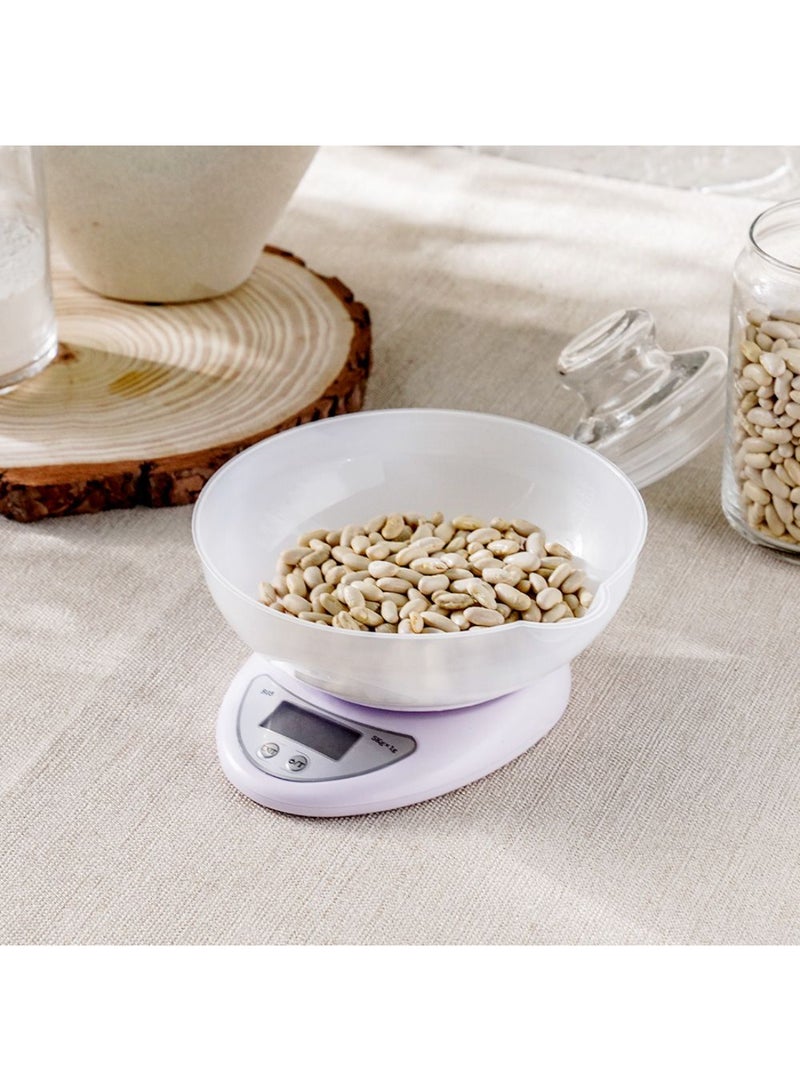 DANUBE HOME ميزان المطبخ من شيف دلايت مع وعاء – ميزان طعام رقمي لقياسات الطهي والخبز الدقيقة، سهل الاستخدام، تصميم مدمج، مثالي للمطبخ سعة: 5 كجم، طاقة قابلة للتكيف: 2 بطارية AAA - Image 5