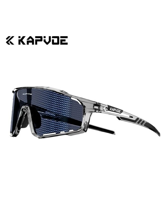 Carbon Fiber Pattern Cycling Glasses Outdoor Sports Waterproof Oleophobic Lens Color 25 - Image 1