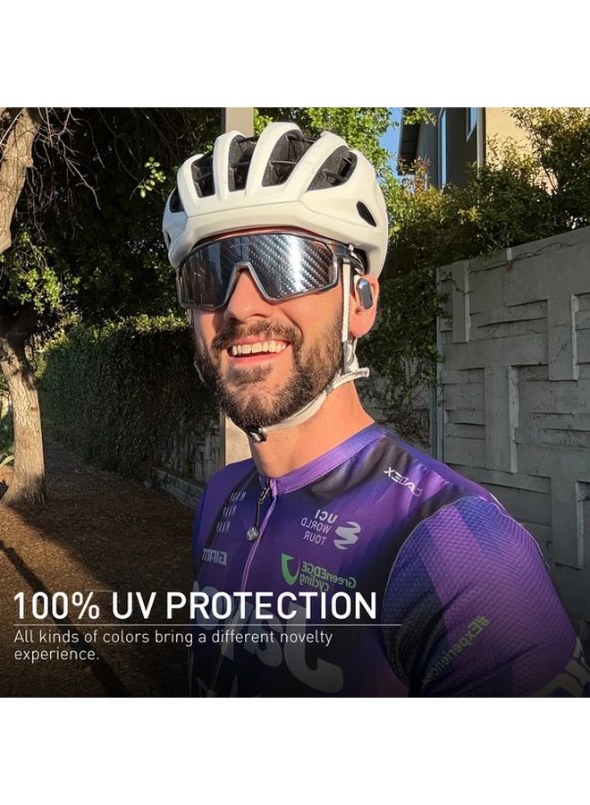 Carbon Fiber Pattern Cycling Glasses Outdoor Sports Waterproof Oleophobic Lens Color 25 - Image 3