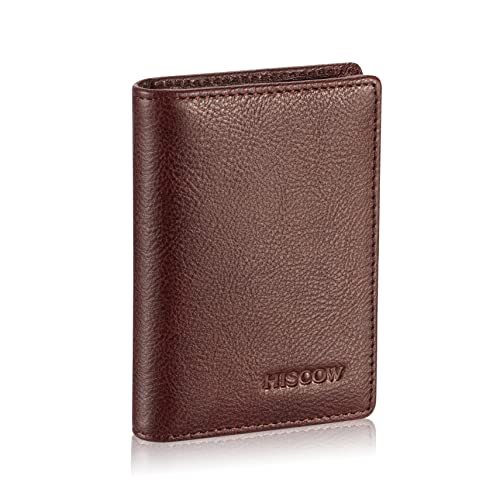 HISCOW Leather Business Card Case Holder for Men Women Italian Calfskin Burgundy VegetableTanned Leather - Image 1